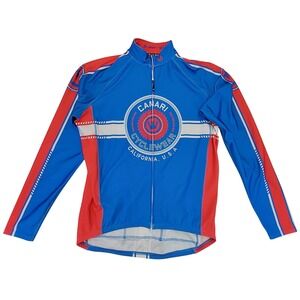 Canari Cyclewear Long Sleeve Cycling Jersey Blue Orange XL